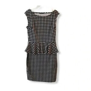 Soprano black&white bodicon peplum dress N…